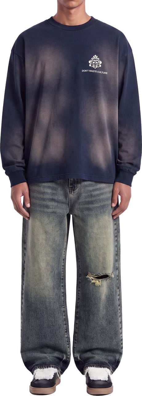 Don't Waste Culture Fade Longsleeve | Navy Blue Navy