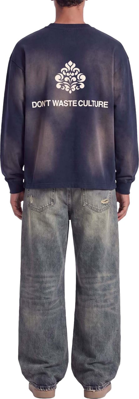 Don't Waste Culture Fade Longsleeve | Navy Blue Navy
