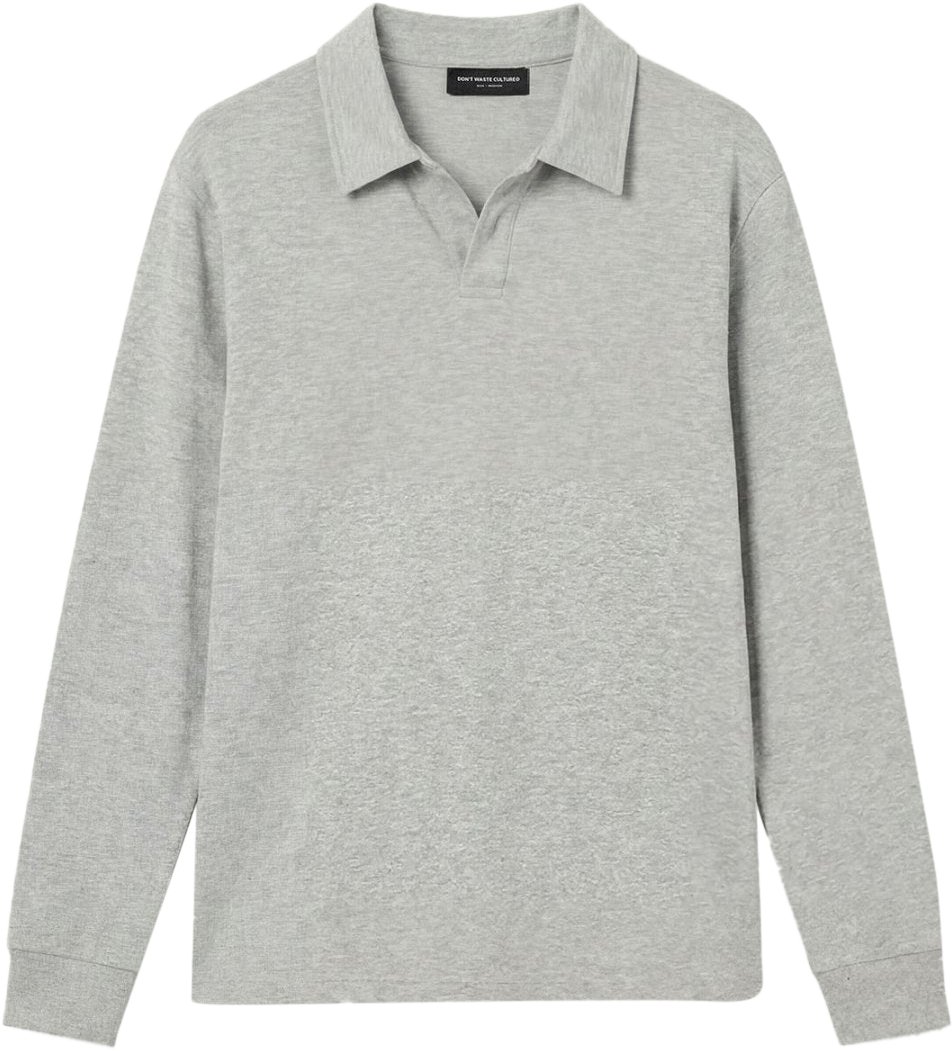 Don't Waste Culture Ruoma Polo Longsleeve | Melange Grey Grijs