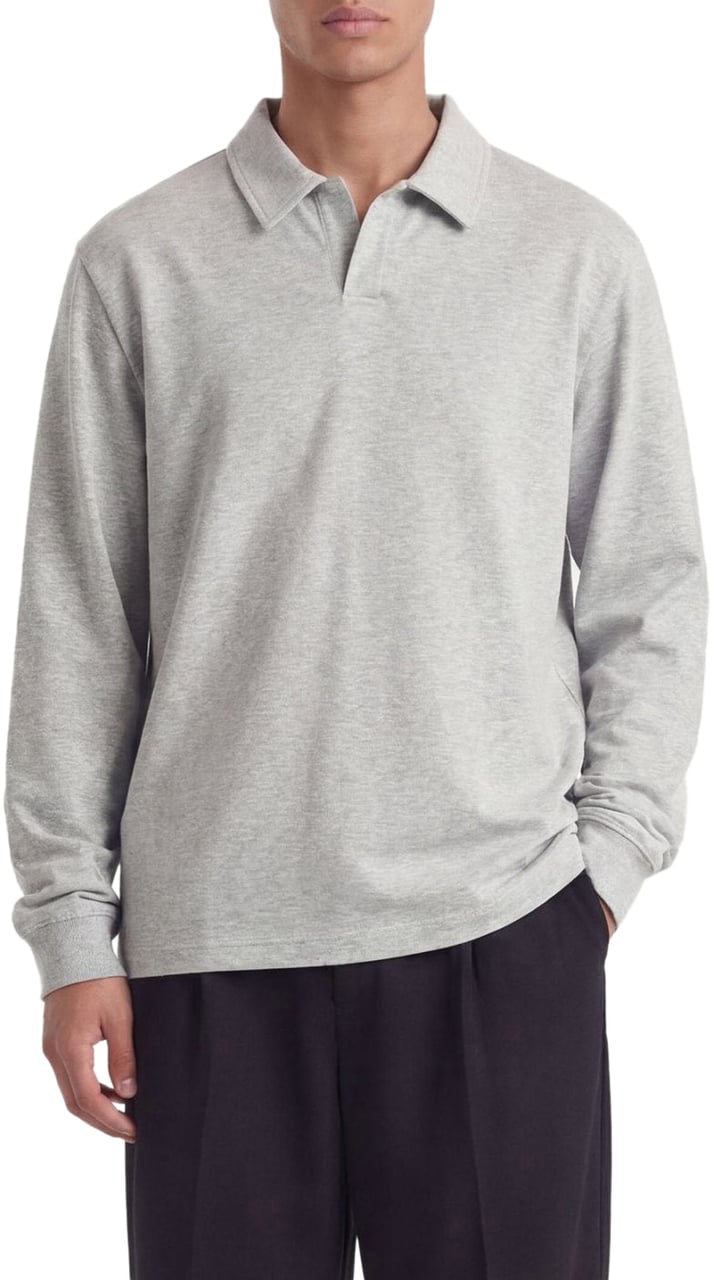 Don't Waste Culture Ruoma Polo Longsleeve | Melange Grey Grijs