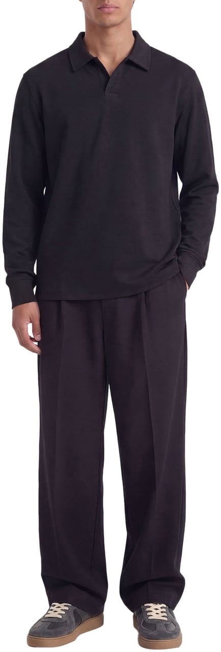 Don't Waste Culture Ruoma Polo Longsleeve | Black Zwart