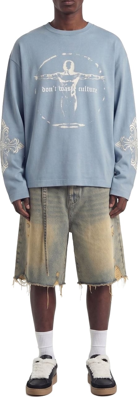 Don't Waste Culture Ator Longsleeve | Light Blue Lichtblauw