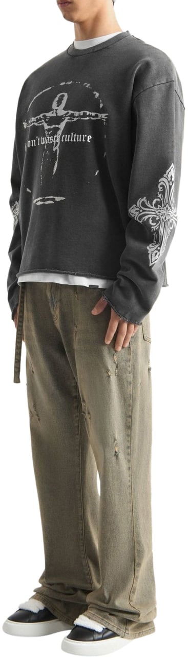 Don't Waste Culture Xavira Sweater | Washed Black Donkergrijs