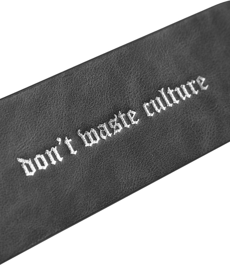 Don't Waste Culture Leather keychain | Grey Grijs