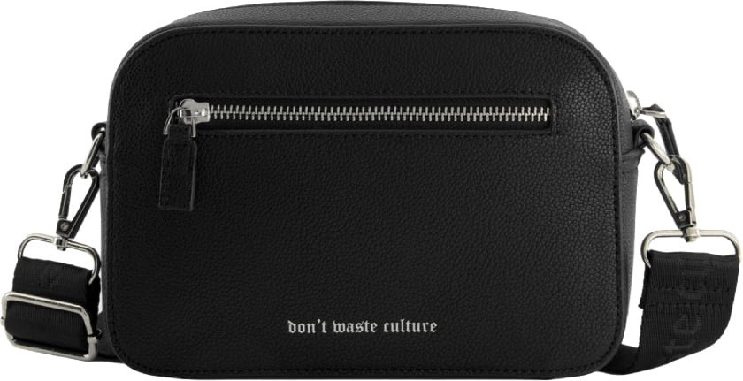 Don't Waste Culture Leather Messenger Bag | Black Zwart