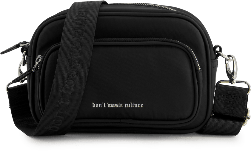 Don't Waste Culture Nylon Messenger Bag | Black Zwart