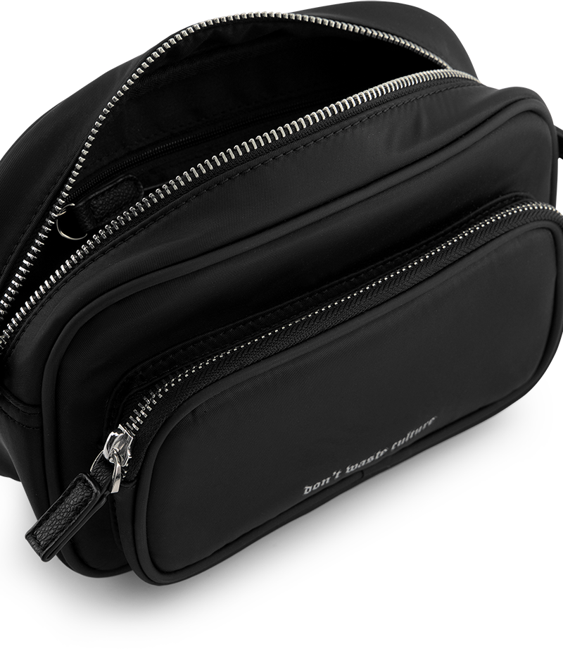 Don't Waste Culture Nylon Messenger Bag | Black Zwart