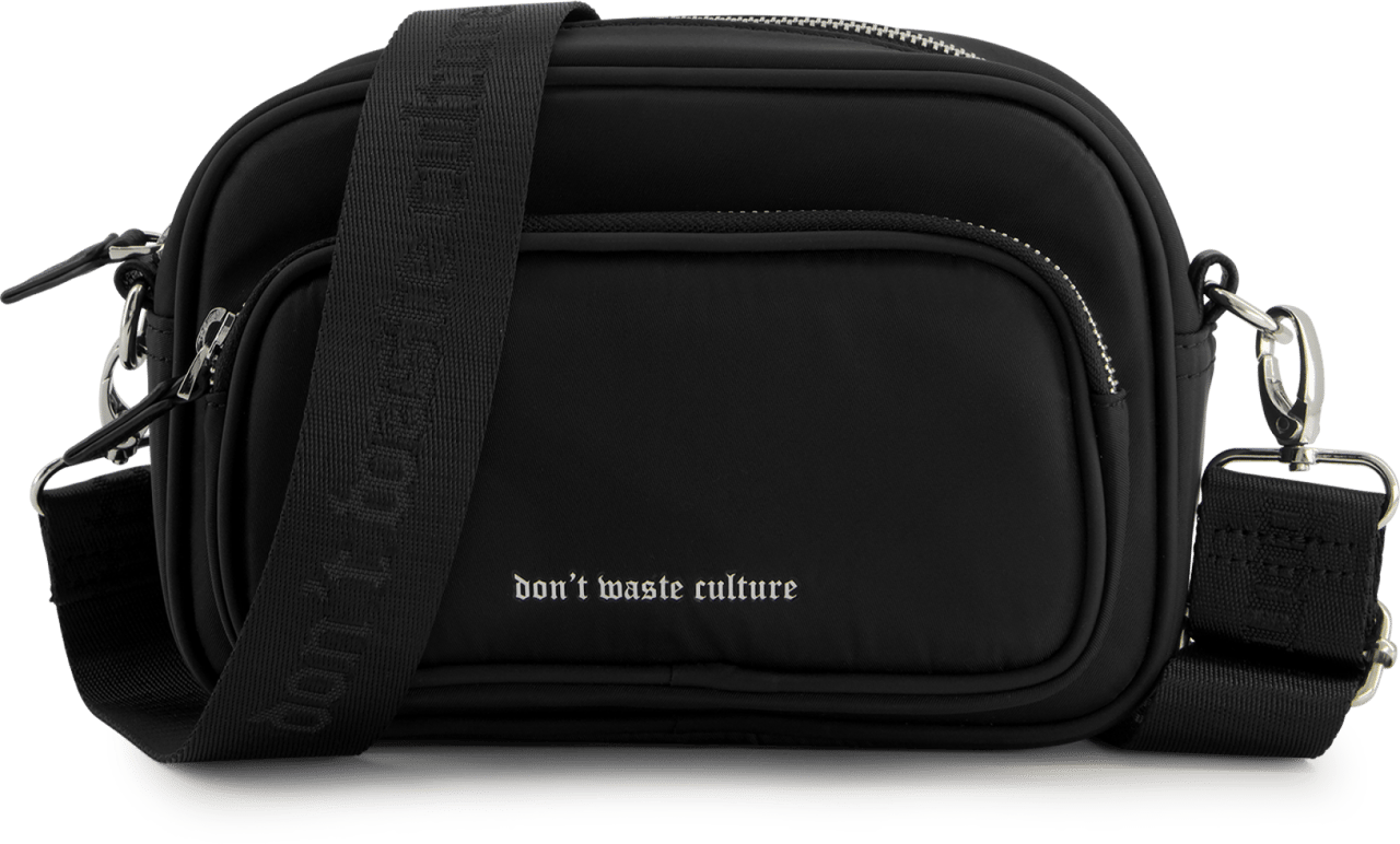 Don't Waste Culture Nylon Messenger Bag | Black Zwart