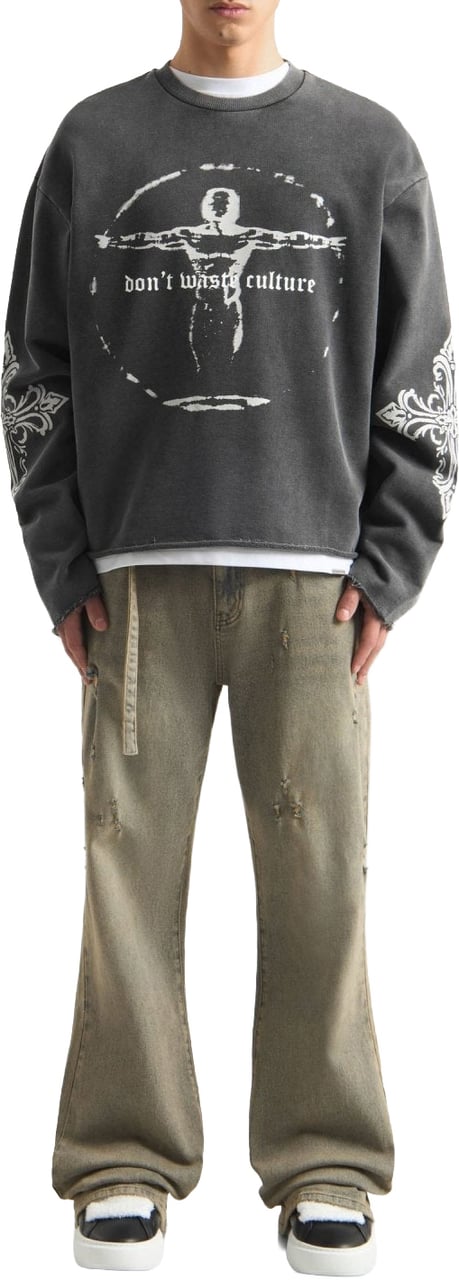 Don't Waste Culture Xavira Sweater Washed Black Grijs