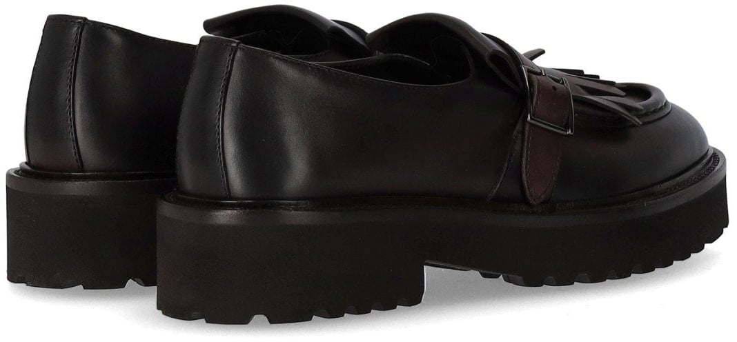 Doucal's DOUCAL'S DECO' DARK LOAFER WITH FRINGE Bruin