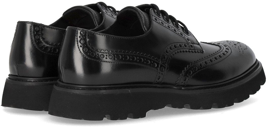 Doucal's DOUCAL'S DERBY BROGUE LACE-UP SHOE Zwart