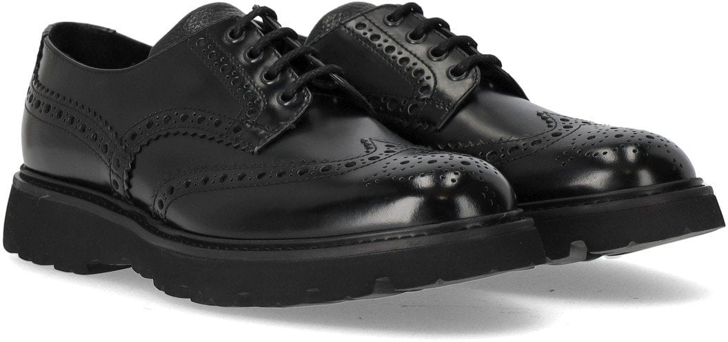 Doucal's DOUCAL'S DERBY BROGUE LACE-UP SHOE Zwart