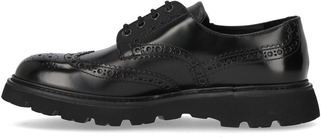 Doucal's DOUCAL'S DERBY BROGUE LACE-UP SHOE Zwart