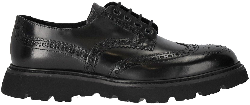 Doucal's DOUCAL'S DERBY BROGUE LACE-UP SHOE Zwart