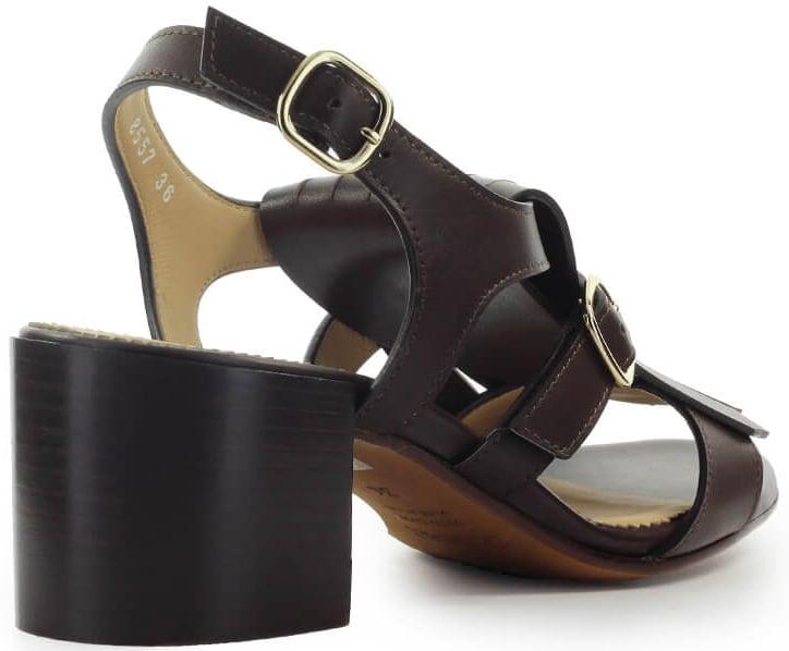 Doucal's DOUCAL'S DARK HEELED SANDAL Bruin