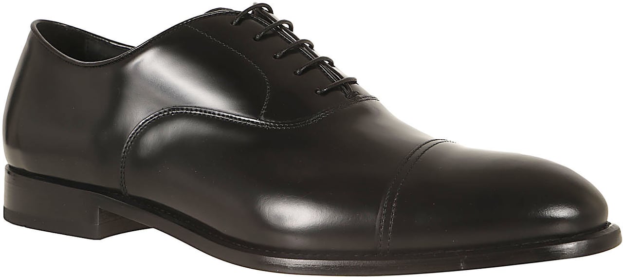 Doucal's DOUCAL`S OXFORD CAP TOE (CU) SPAZZOLATO NERO+F.DO NERO Zwart