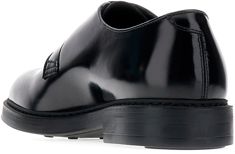 Doucal's Doucal's Black leather lace-up shoes Zwart