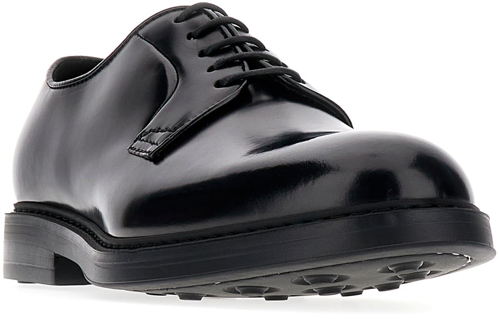 Doucal's Doucal's Black leather lace-up shoes Zwart