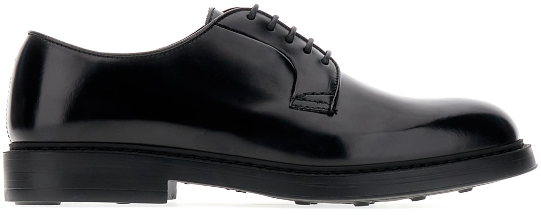 Doucal's Doucal's Black leather lace-up shoes Zwart