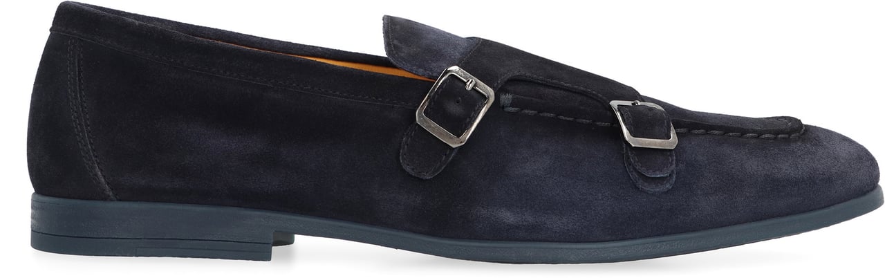 Doucal's Duke suede monk-strap shoes Blauw