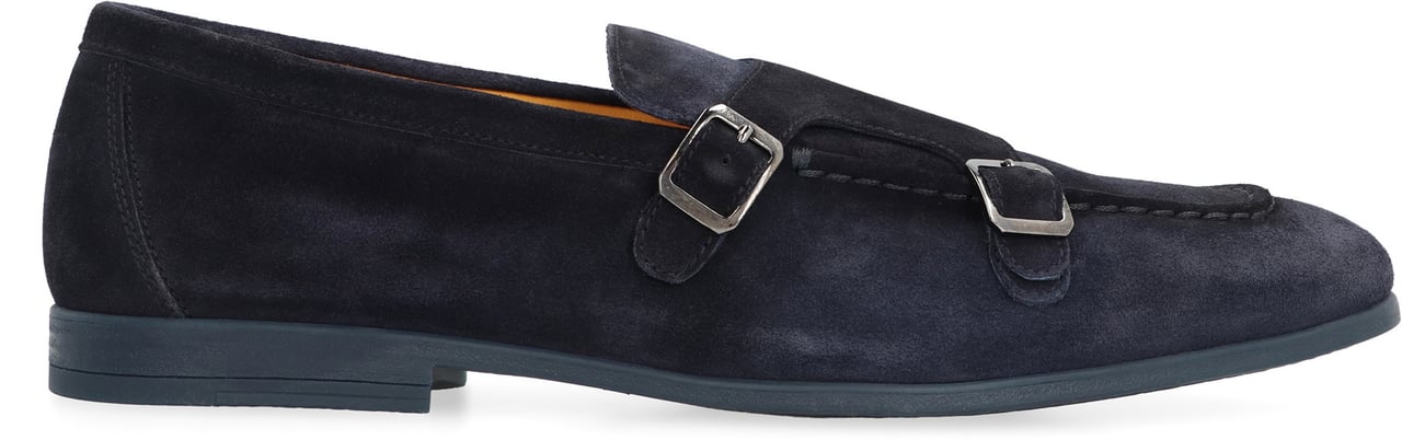 Doucal's Duke suede monk-strap shoes Blauw