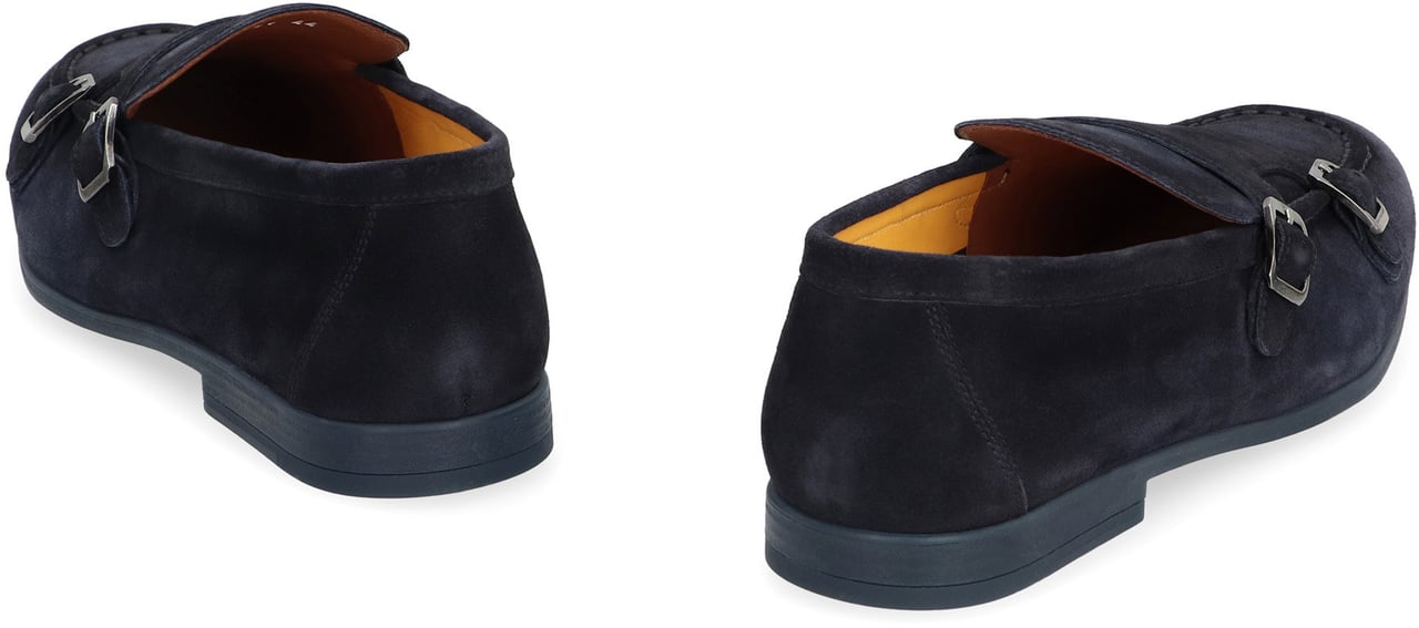Doucal's Duke suede monk-strap shoes Blauw