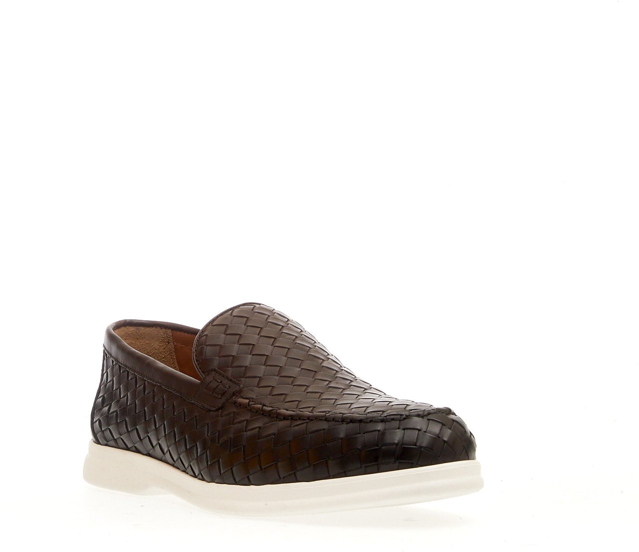 Doucal's Mocassino Pelle Intrecciata Marrone Bruin