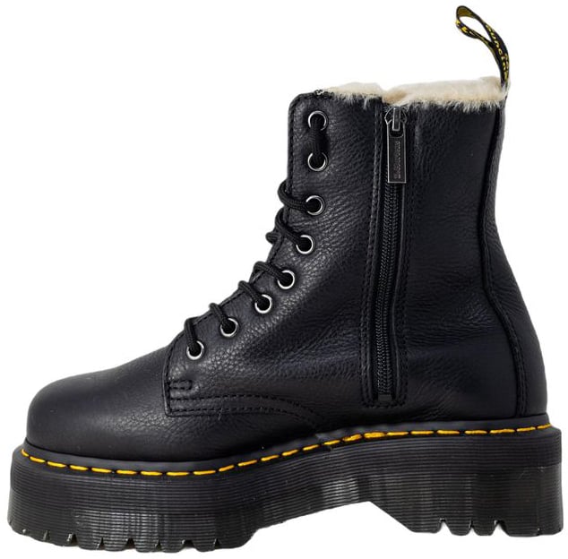 Dr. Martens Black Leather Lace-Up Boots Zwart