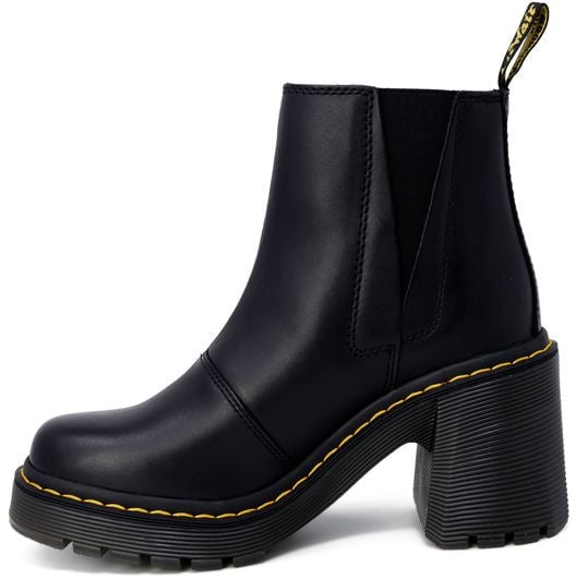 Dr. Martens Black Leather High Heel Pumps Zwart
