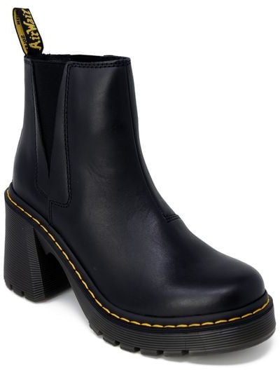 Dr. Martens Black Leather High Heel Pumps Zwart