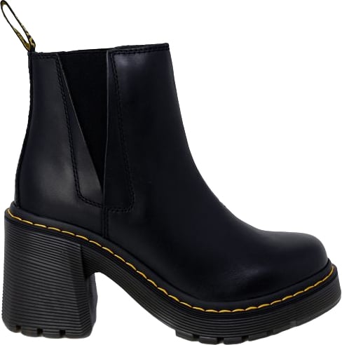 Dr. Martens Black Leather High Heel Pumps Zwart