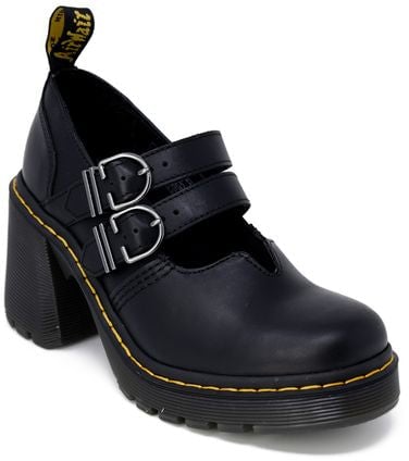 Dr. Martens Black Leather High Heel Pumps Zwart