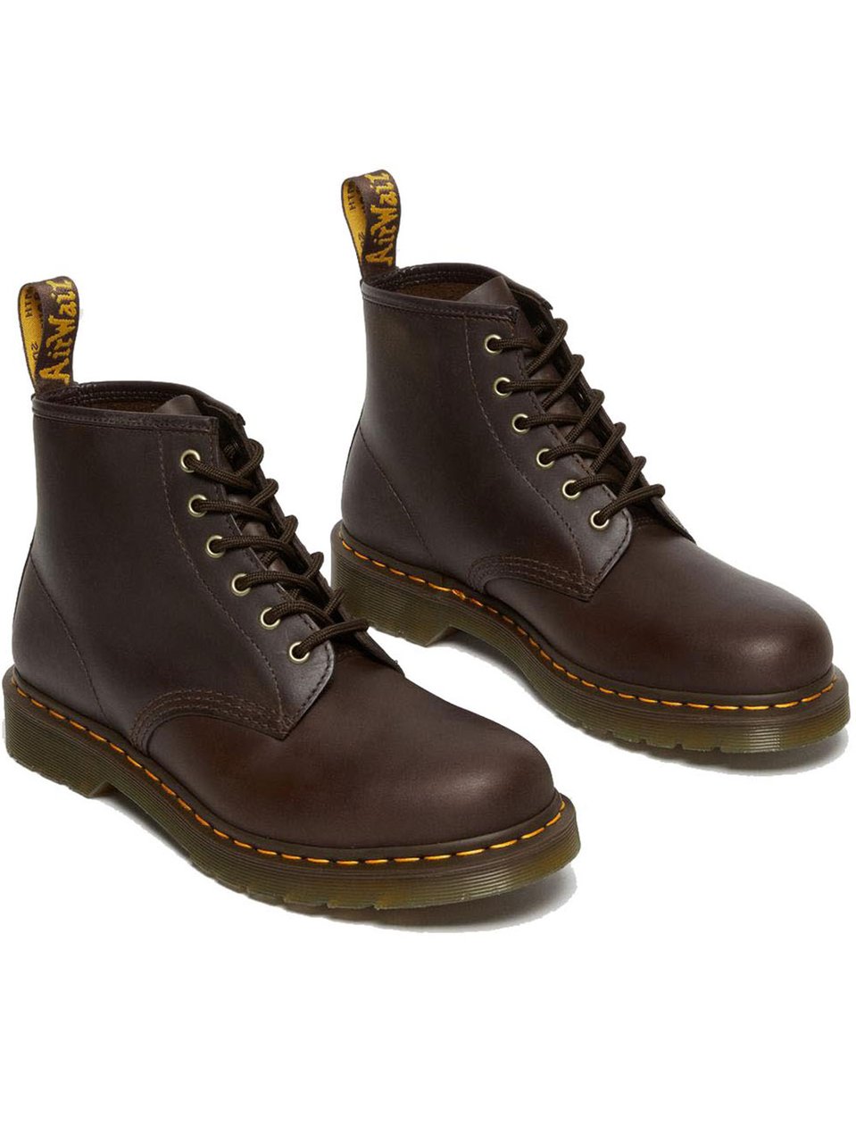 Dr. Martens Rich Brown Leather Lace-Up Boots Zwart