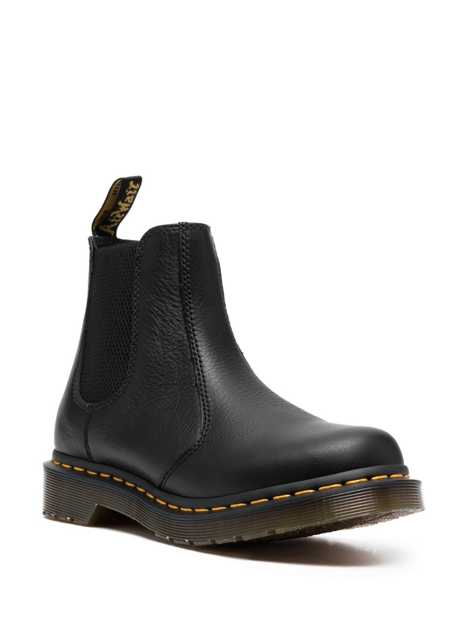 Dr. Martens Smooth Leather Ankle Boot With Elastic Side Panels Zwart
