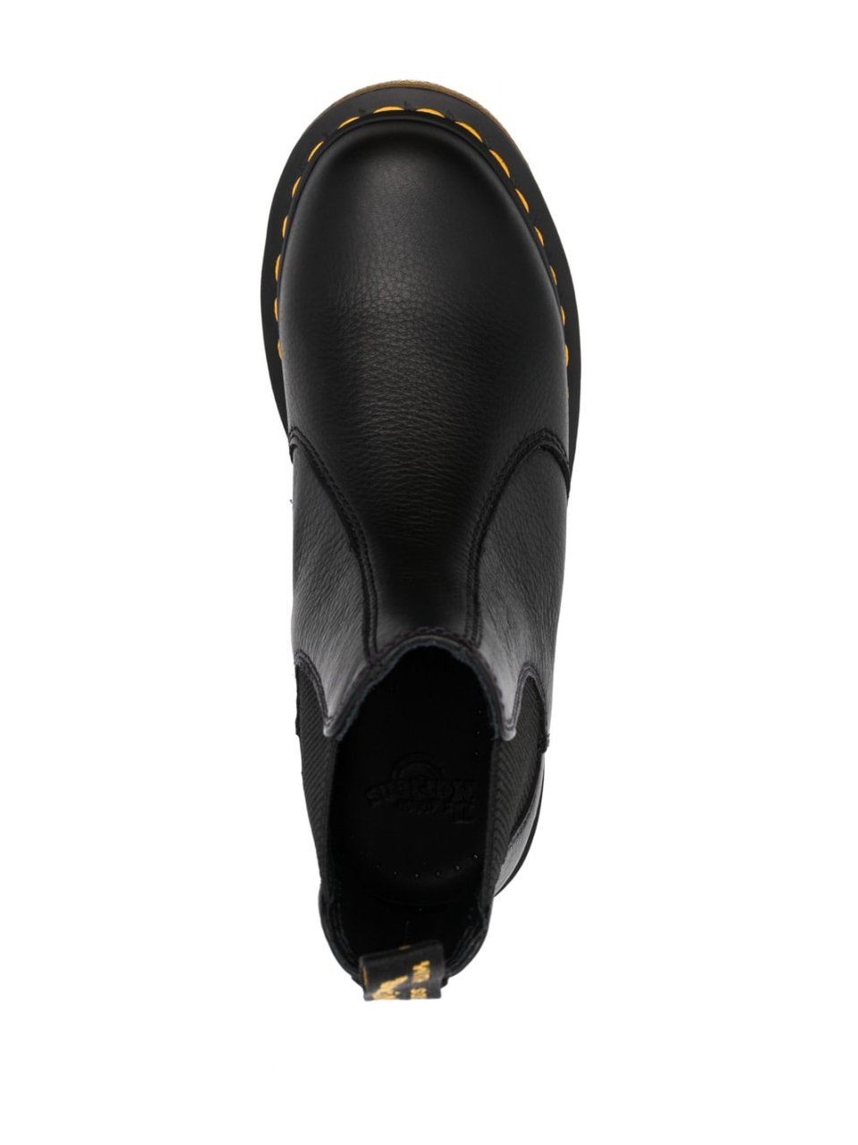 Dr. Martens Smooth Leather Ankle Boot With Elastic Side Panels Zwart