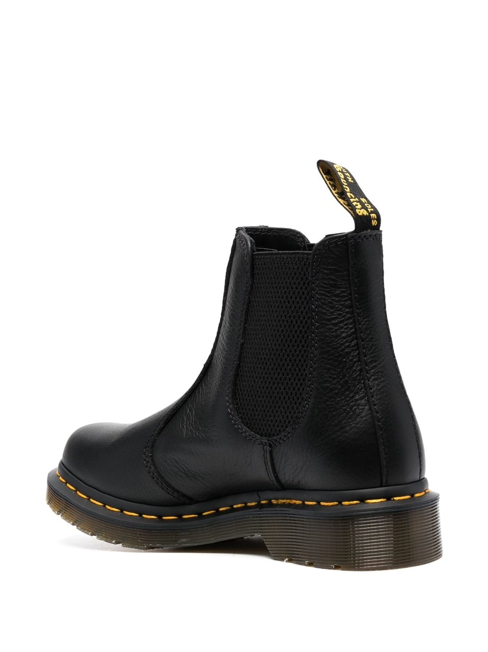 Dr. Martens Smooth Leather Ankle Boot With Elastic Side Panels Zwart