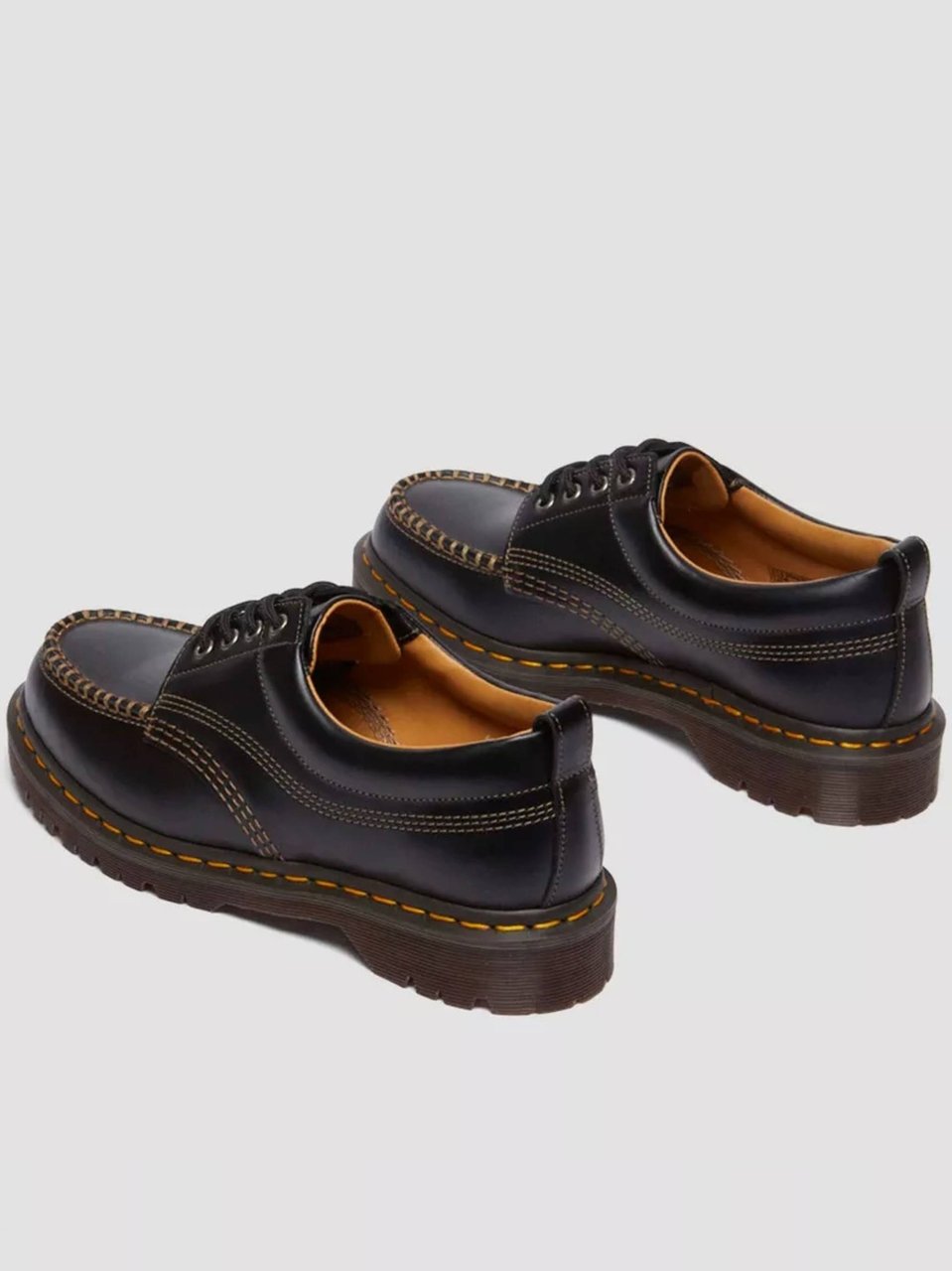 Dr. Martens Black Lowell Contrast Stitch Shoes Zwart