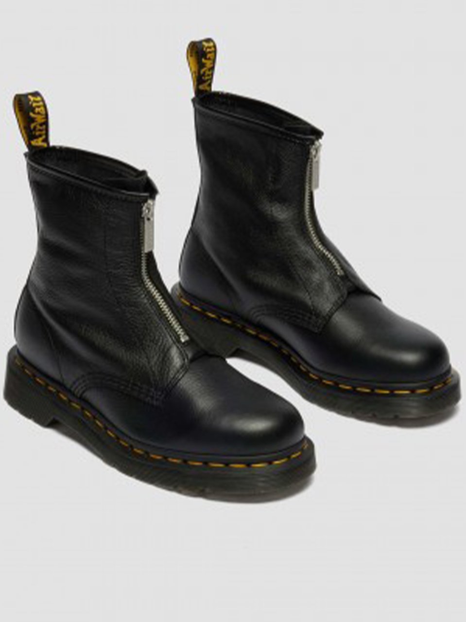 Dr. Martens 1460 Smooth Black Leather Zip Boots Zwart