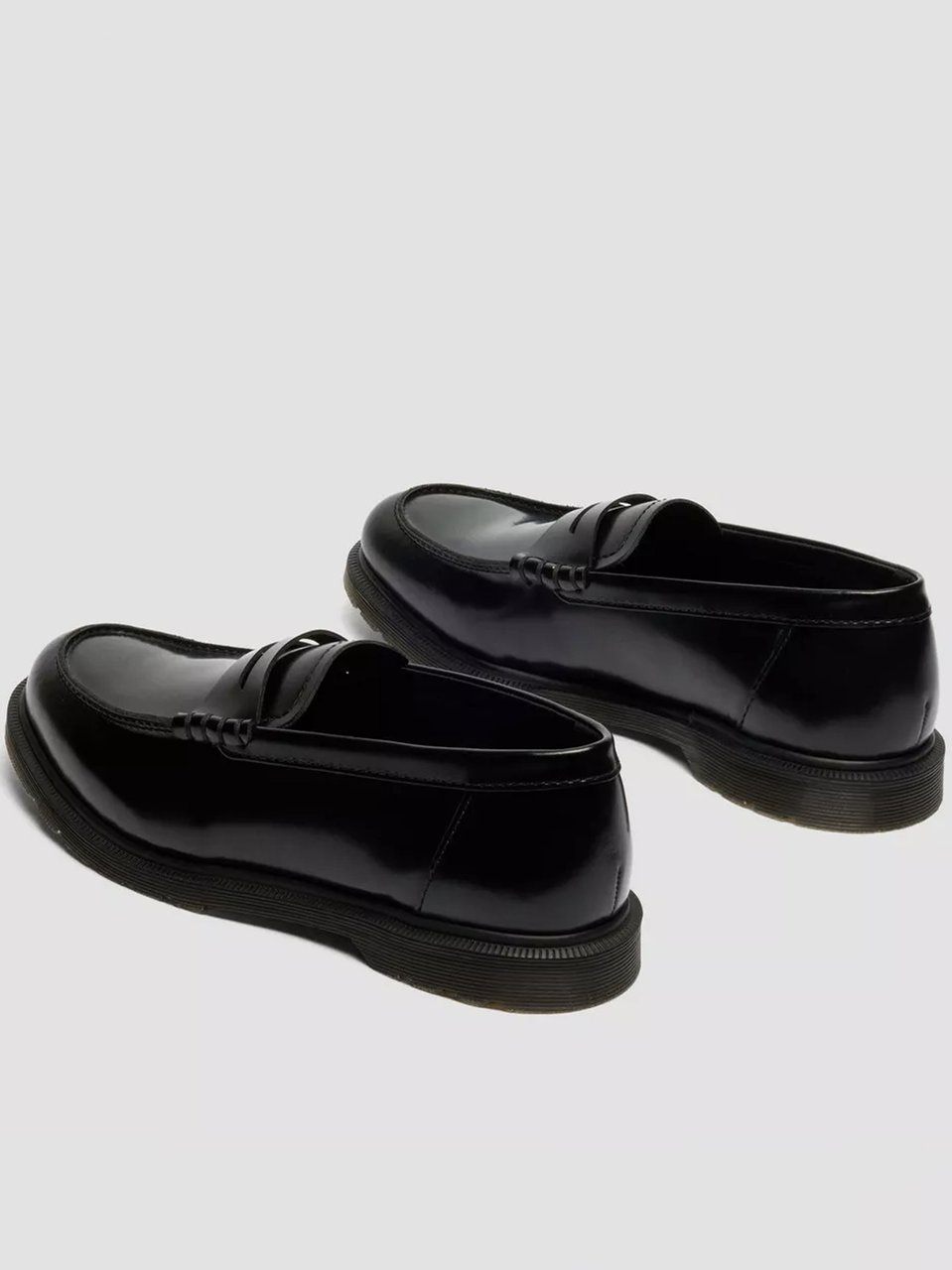 Dr. Martens Mayfare Polished Black Leather Penny Loafers Zwart