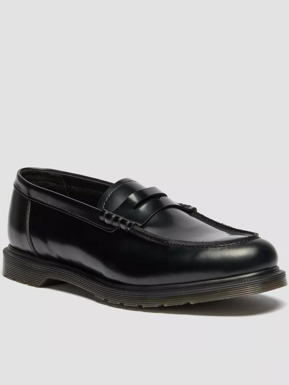Dr. Martens Mayfare Polished Black Leather Penny Loafers Zwart