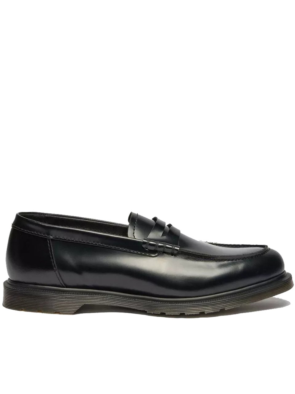 Dr. Martens Mayfare Polished Black Leather Penny Loafers Zwart