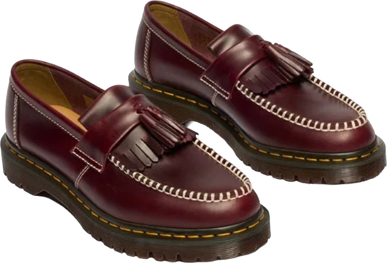 Dr. Martens Adrian Ben Polished Burgundy Tassel Loafers Zwart