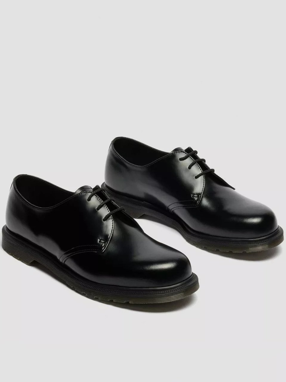 Dr. Martens Mayfare Polished Black Leather Derby Shoes Zwart