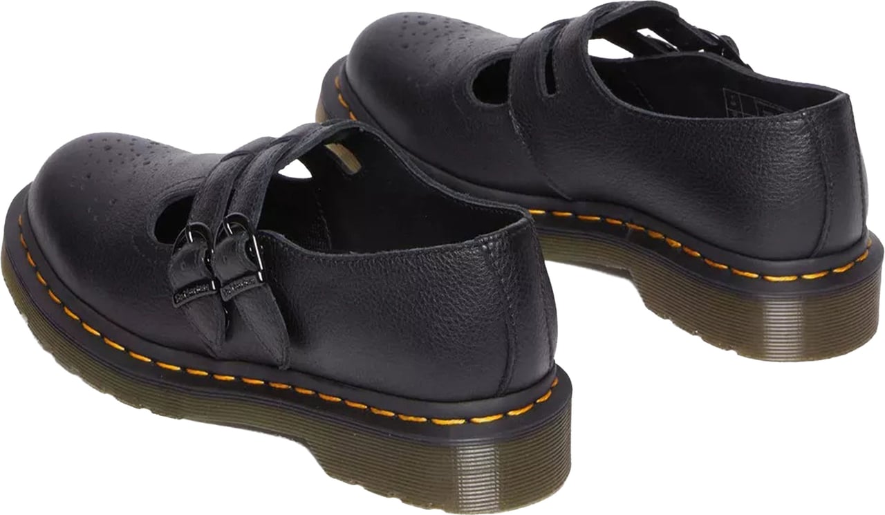 Dr. Martens 8065 Perforated Black Leather Mary Janes Zwart