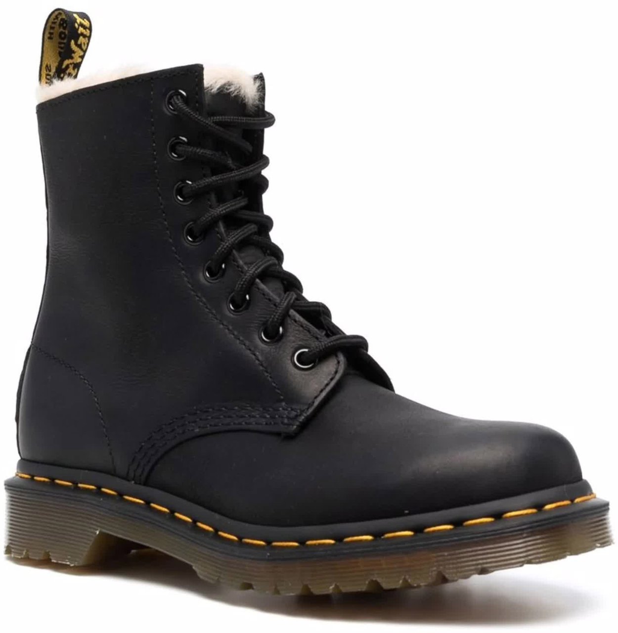 Dr. Martens 1460 Serena Shearling Lined Leather Boots Zwart
