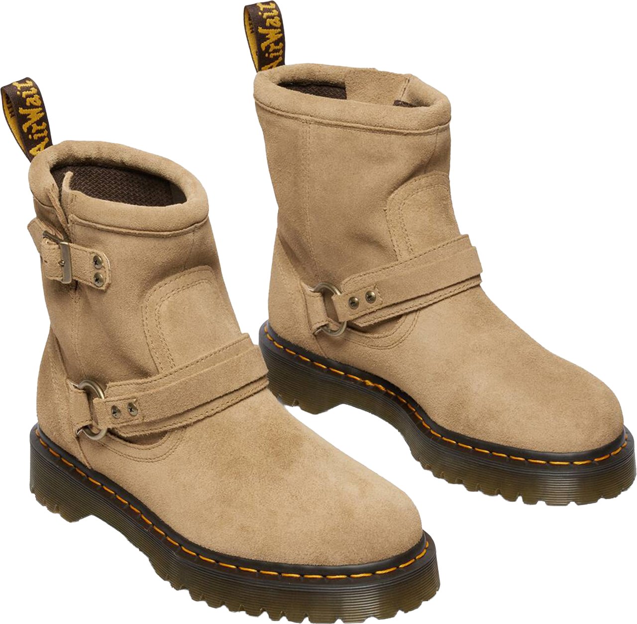 Dr. Martens Anistone Hrns Tan Suede Ankle Boots Bruin