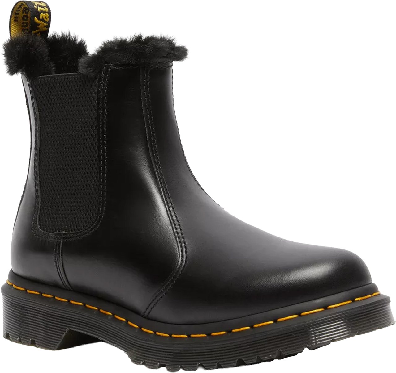 Dr. Martens 2976 Leonore Fur Lined Leather Boots Zwart