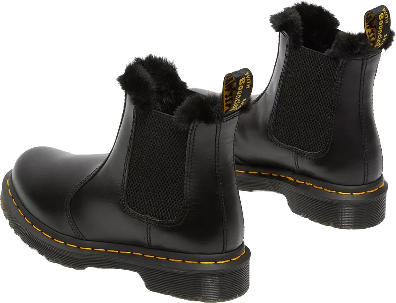 Dr. Martens 2976 Leonore Fur Lined Leather Boots Zwart