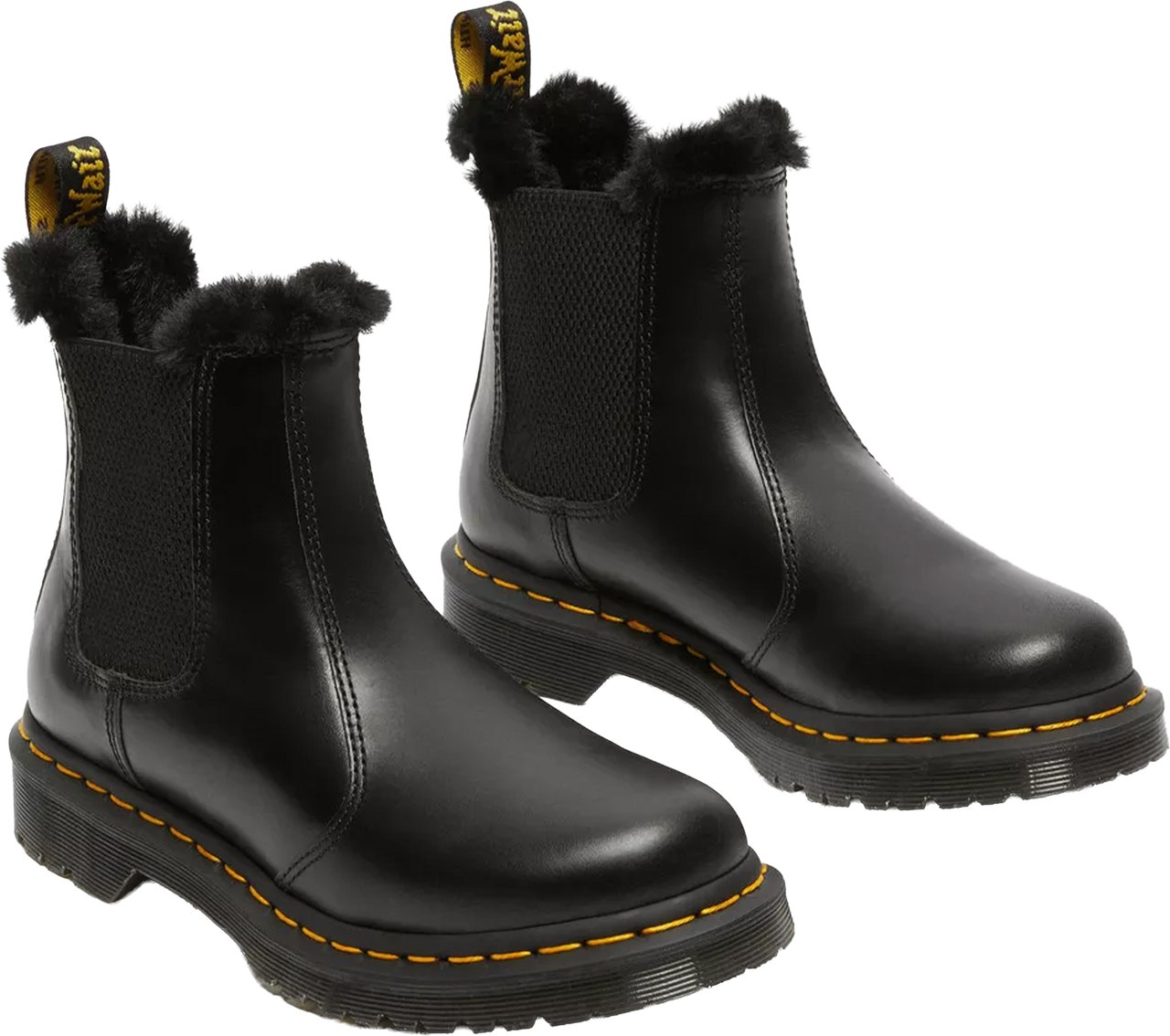 Dr. Martens 2976 Leonore Fur Lined Leather Boots Zwart