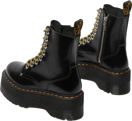 Dr. Martens Black Leather Lace-Up Boots Zwart